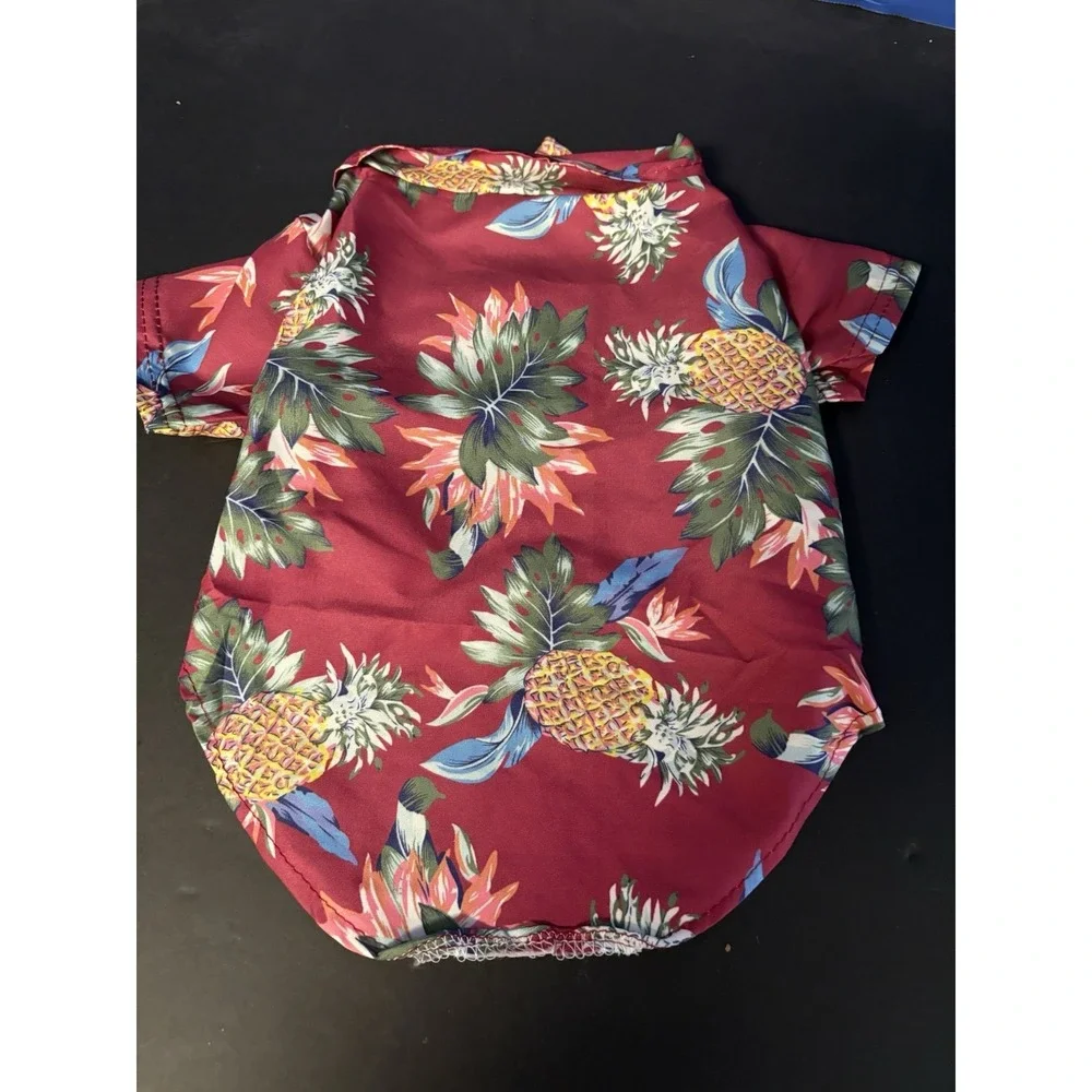 Lot of 2 Hawaiian Dog‎ Shirts Pineapple Print, Labeled L – See Measurements